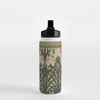 William Morris Iris Golden Green Art Water Bottle Gallery Image 2