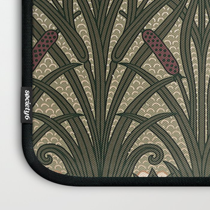 William Morris Iris Golden Green Art Laptop Sleeve Gallery Image 3