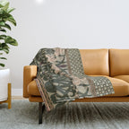William Morris Iris Golden Green Art Throw Blanket Gallery Image 1