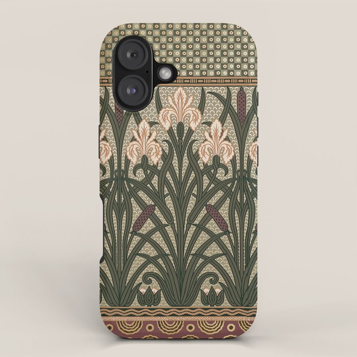 William Morris Iris Golden Green Art iPhone Case Gallery Image 1