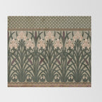 William Morris Iris Golden Green Art Throw Blanket Gallery Image 2
