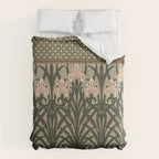 William Morris Iris Golden Green Art Comforter Gallery Image 6