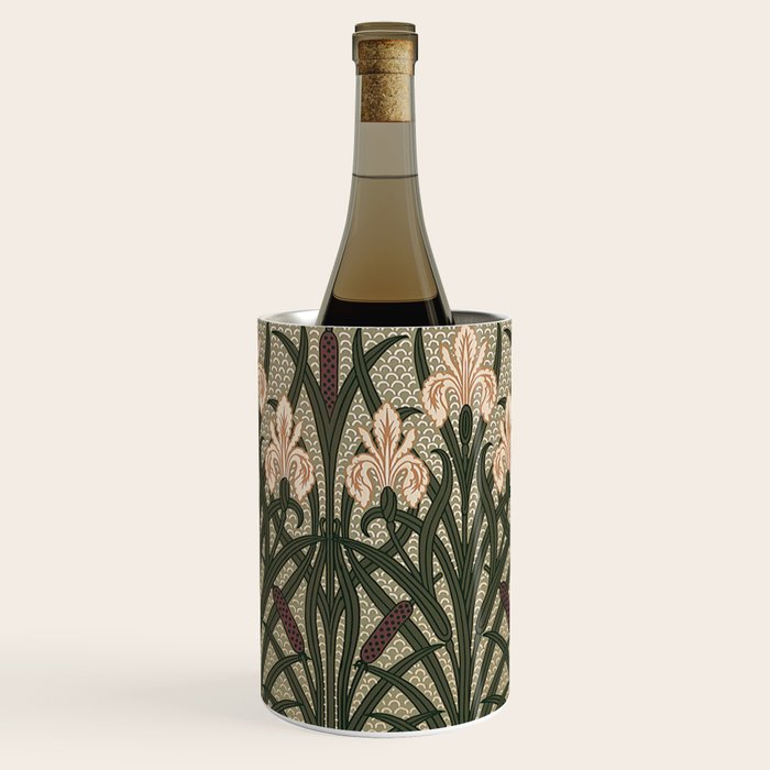William Morris Iris Golden Green Art Wine Chiller Gallery Image 3