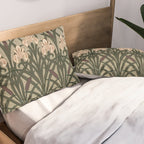 William Morris Iris Golden Green Art Pillow Sham Gallery Image 2