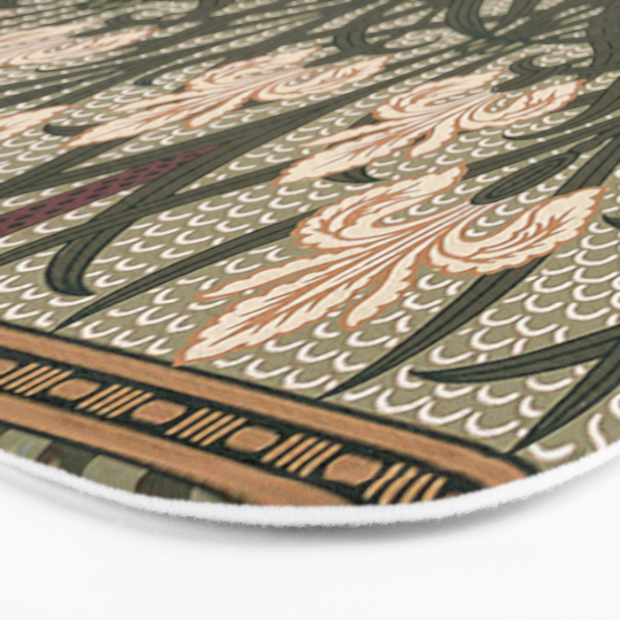 William Morris Iris Golden Green Art Bath Mat Gallery Image 3