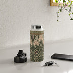 William Morris Iris Golden Green Art Water Bottle Gallery Image 4