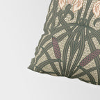 William Morris Iris Golden Green Art Pillow Sham Gallery Image 4