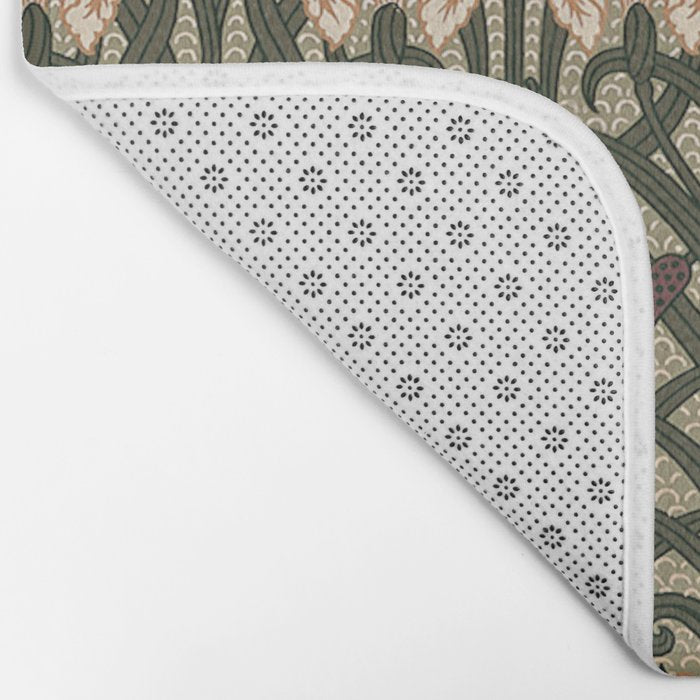 William Morris Iris Golden Green Art Bath Mat Gallery Image 2