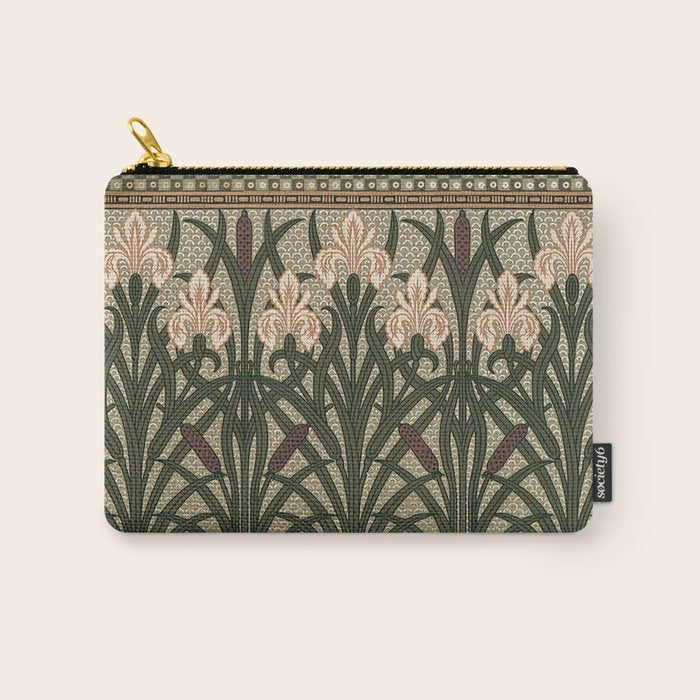 William Morris Iris Golden Green Art Carry All Pouch Gallery Image 1