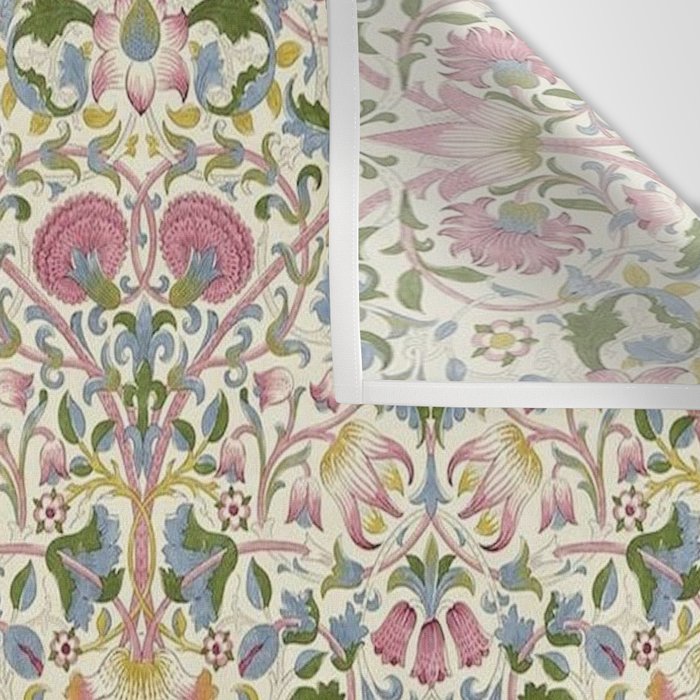 William Morris Vintage Lodden Blush Pink & Woad Blue Wall Tapestry Gallery Image 3