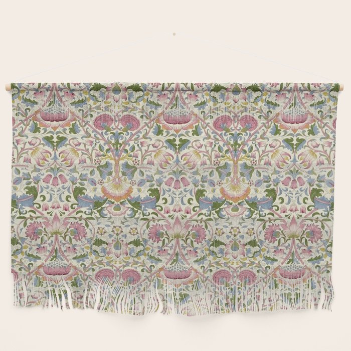 William Morris Vintage Lodden Blush Pink & Woad Blue Wall Hanging Gallery Image 1