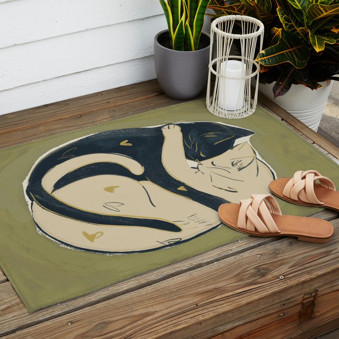 Cats In Love Outdoor Rug Gallery Image 2