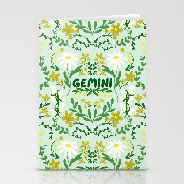 Gemini Retro Folk Art Stationery Card Gallery Image 2