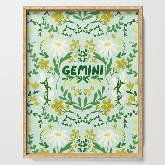 Gemini Retro Folk Art Serving Tray Gallery Image 1