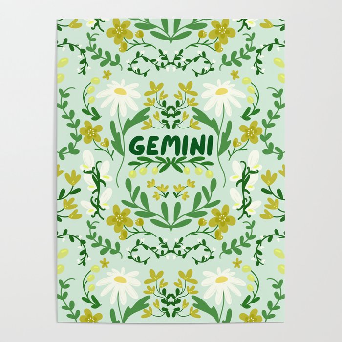 Gemini Retro Folk Art Poster Gallery Image 4