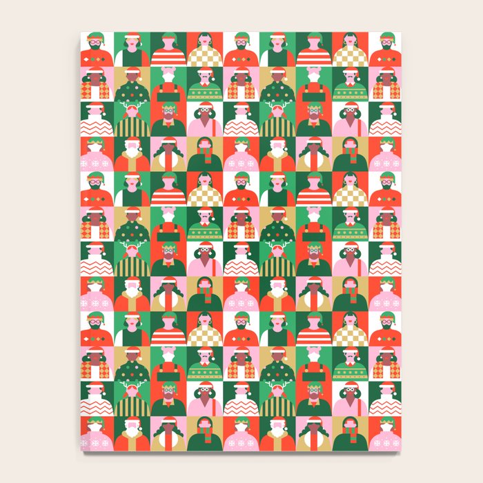 Diverse festive christmas people pattern Notebook Gallery Image 4