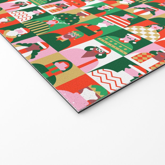 Diverse festive christmas people pattern Welcome Mat Gallery Image 2