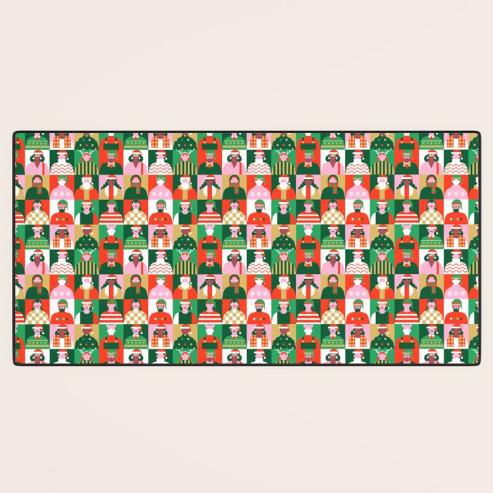 Diverse festive christmas people pattern Desk Mat Gallery Image 3
