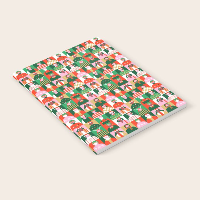 Diverse Festive Christmas People Pattern Notebook