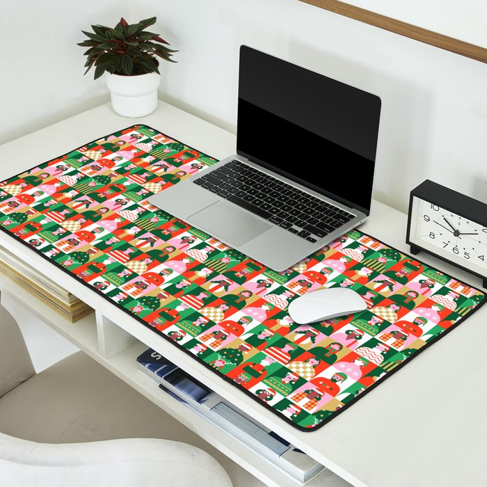 Diverse festive christmas people pattern Desk Mat Gallery Image 2