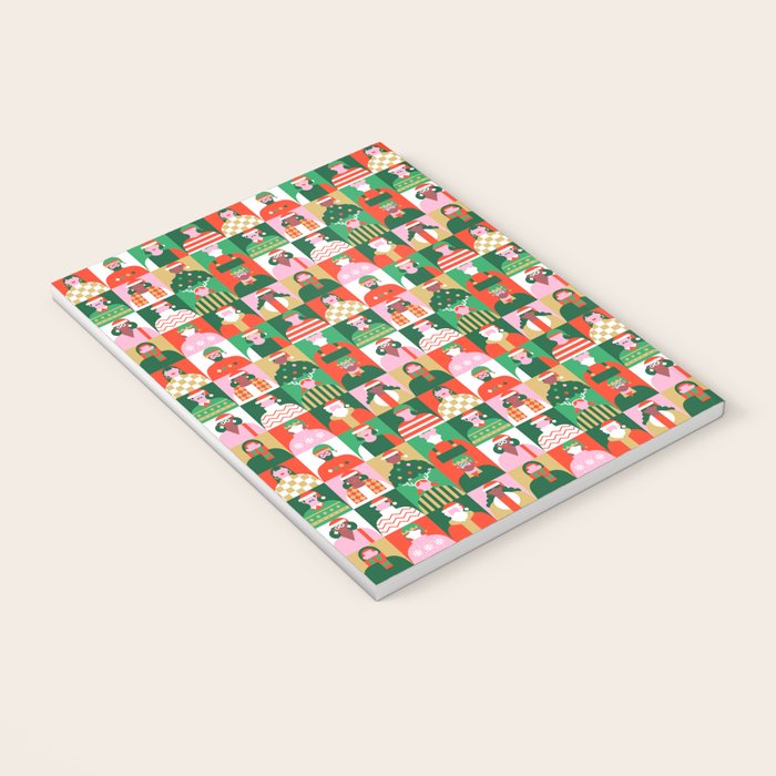 Diverse festive christmas people pattern Notebook Gallery Image 3