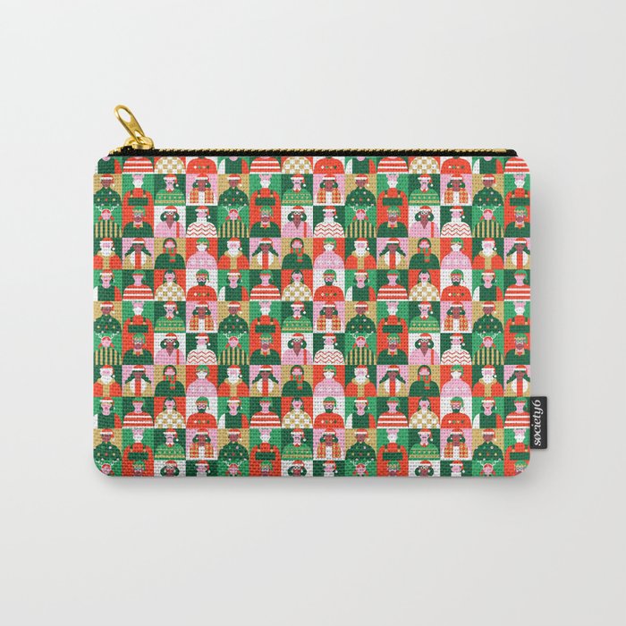 Diverse festive christmas people pattern Carry All Pouch Gallery Image 1