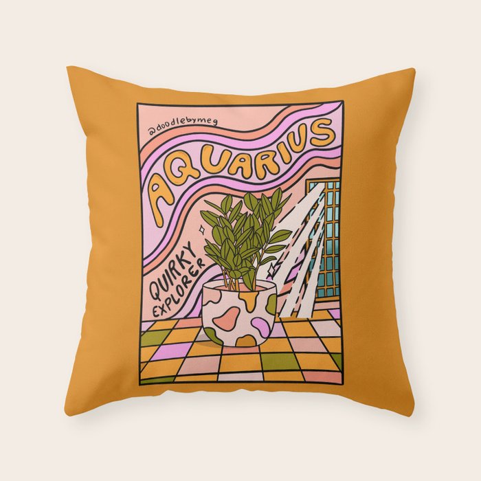 Aquarius Plant Throw Pillow Gallery Image 1