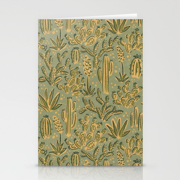 Cactus Desert - green and gold Stationery Card Gallery Image 2