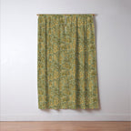 Cactus Desert - green and gold Window Curtain Gallery Image 3