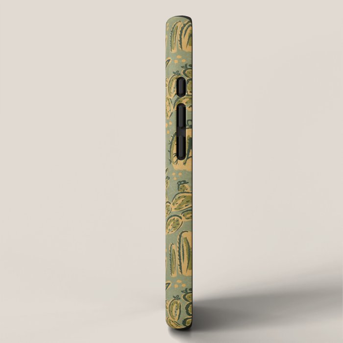 Cactus Desert - green and gold iPhone Case Gallery Image 2