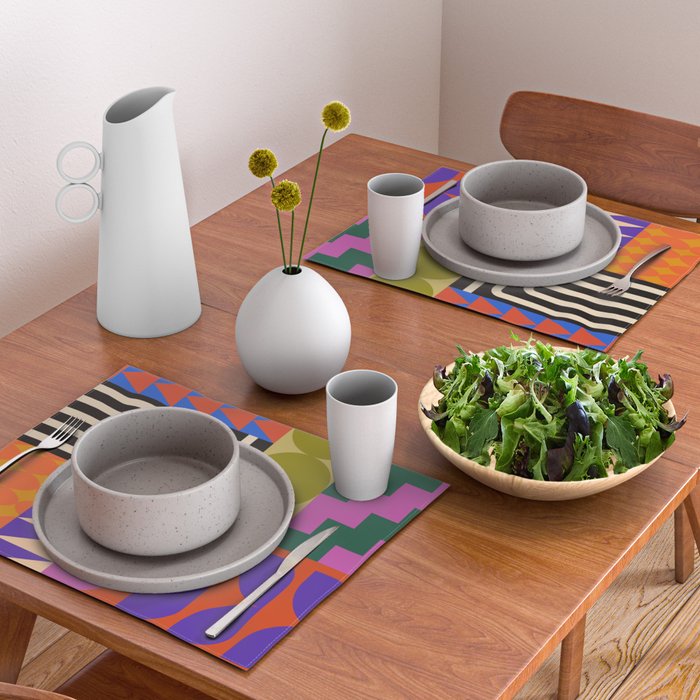 Geometric Bold Colorful Play Pattern Placemat Gallery Image 2