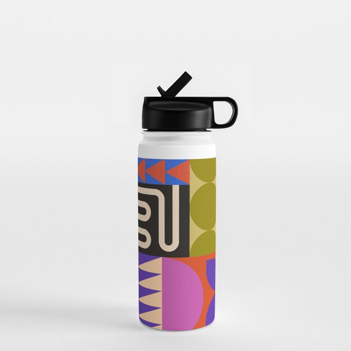 Geometric Bold Colorful Play Pattern Water Bottle Gallery Image 1