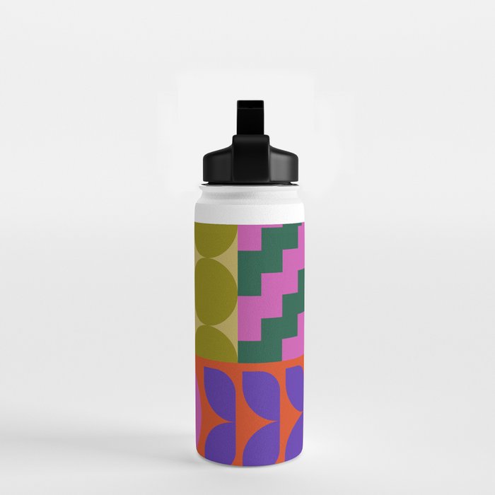 Geometric Bold Colorful Play Pattern Water Bottle Gallery Image 2