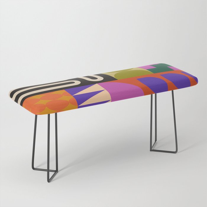 Geometric Bold Colorful Play Pattern Bench Gallery Image 1