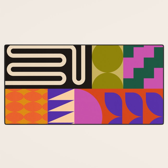 Geometric Bold Colorful Play Pattern Desk Mat Gallery Image 3