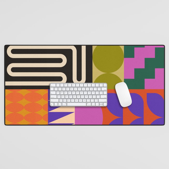 Geometric Bold Colorful Play Pattern Desk Mat Gallery Image 1