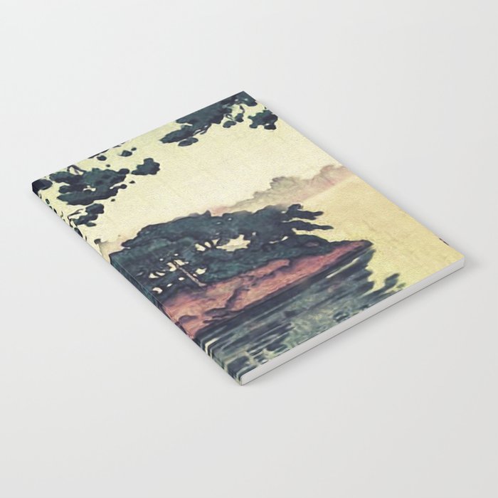 Autumn Rain in Yama - Summer Green Island Forest Ukiyoe Nature Landscape Notebook Gallery Image 1