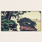 Autumn Rain in Yama - Summer Green Island Forest Ukiyoe Nature Landscape Desk Mat Gallery Image 3