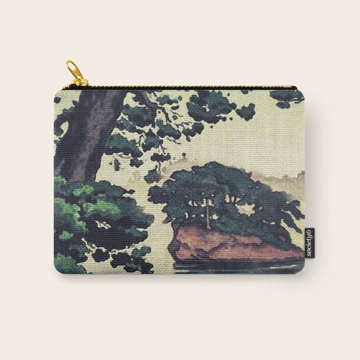 Autumn Rain in Yama - Summer Green Island Forest Ukiyoe Nature Landscape Carry All Pouch Gallery Image 1