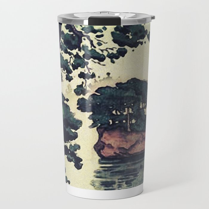 Autumn Rain in Yama - Summer Green Island Forest Ukiyoe Nature Landscape Travel Mug Gallery Image 1