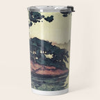Autumn Rain in Yama - Summer Green Island Forest Ukiyoe Nature Landscape Travel Mug Gallery Image 2