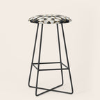 Black and white marble Moroccan mosaic Stool Gallery Image 1