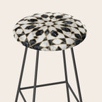 Black and white marble Moroccan mosaic Stool Gallery Image 2