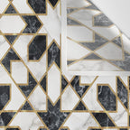 Black and white marble Moroccan mosaic Wall Tapestry Gallery Image 3