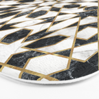 Black and white marble Moroccan mosaic Bath Mat Gallery Image 3