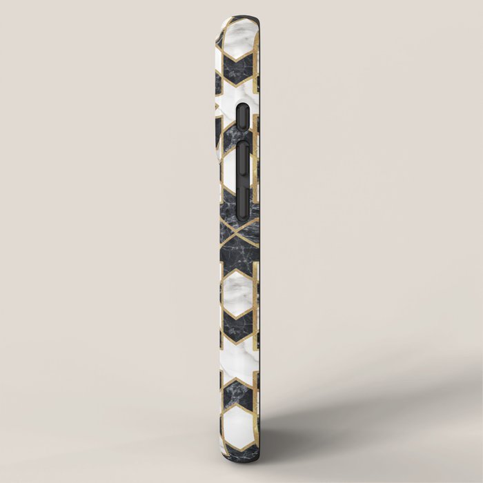 Black and white marble Moroccan mosaic iPhone Case Gallery Image 2
