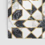 Black and white marble Moroccan mosaic Poster Gallery Image 3