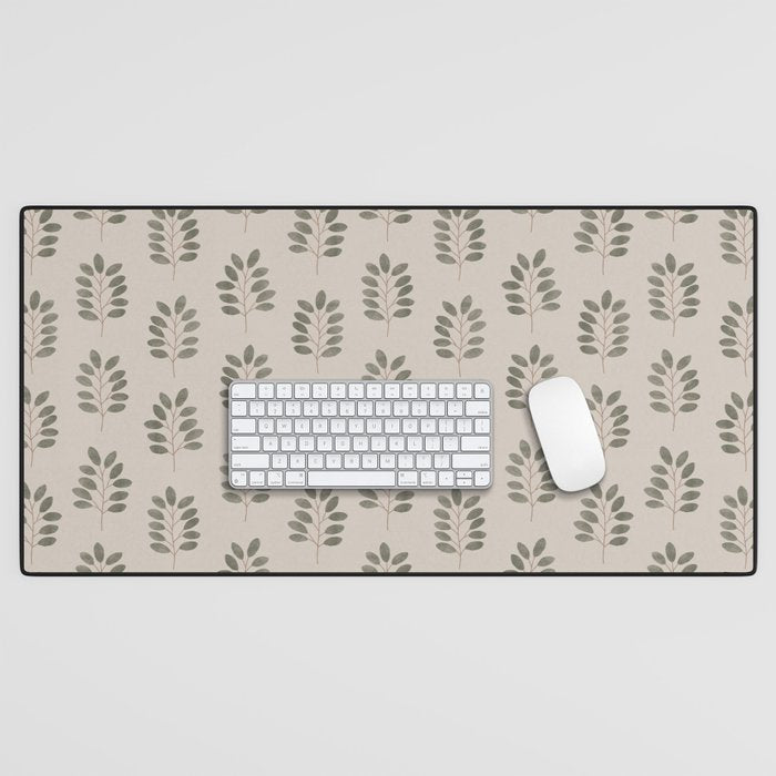 noble branches - pewter and olive Desk Mat Gallery Image 1