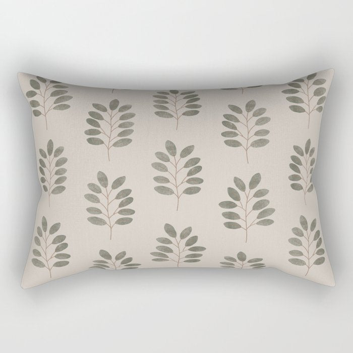 noble branches - pewter and olive Rectangular Pillow Gallery Image 1