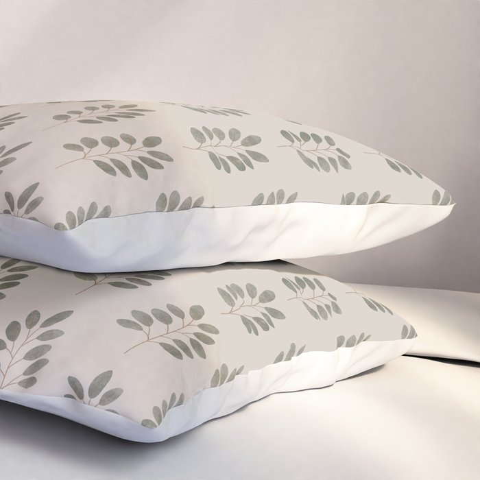 noble branches - pewter and olive Pillow Sham Gallery Image 3